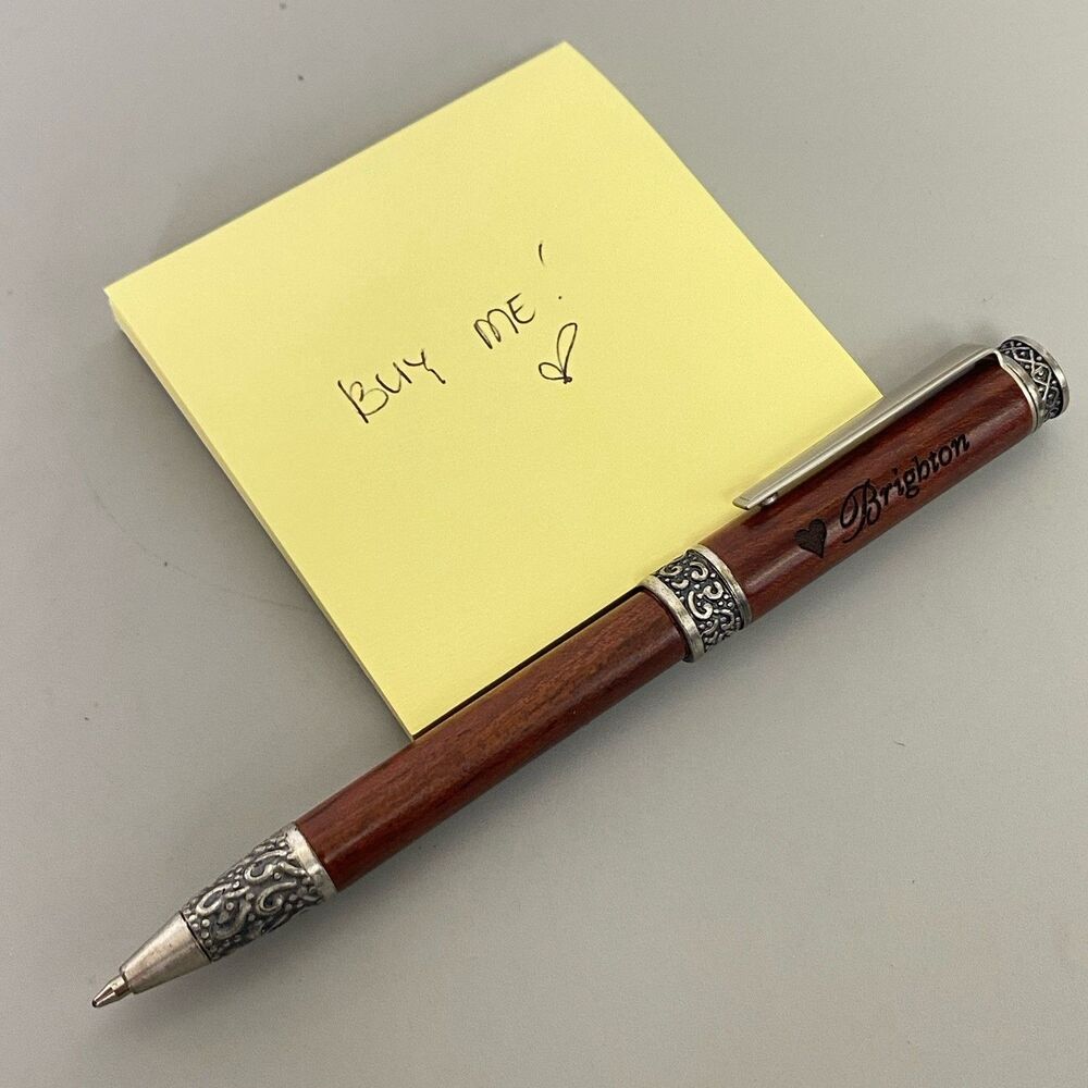 Brighton Cherry Wood Ballpoint Pen Twist Mechanism Heart Love Letter Series